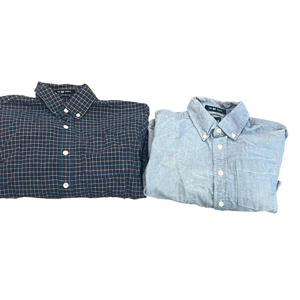 Vintage Kids Gap The Big Oxford Button Down Boys SMALL BOGO LOT Chambray‎ Check